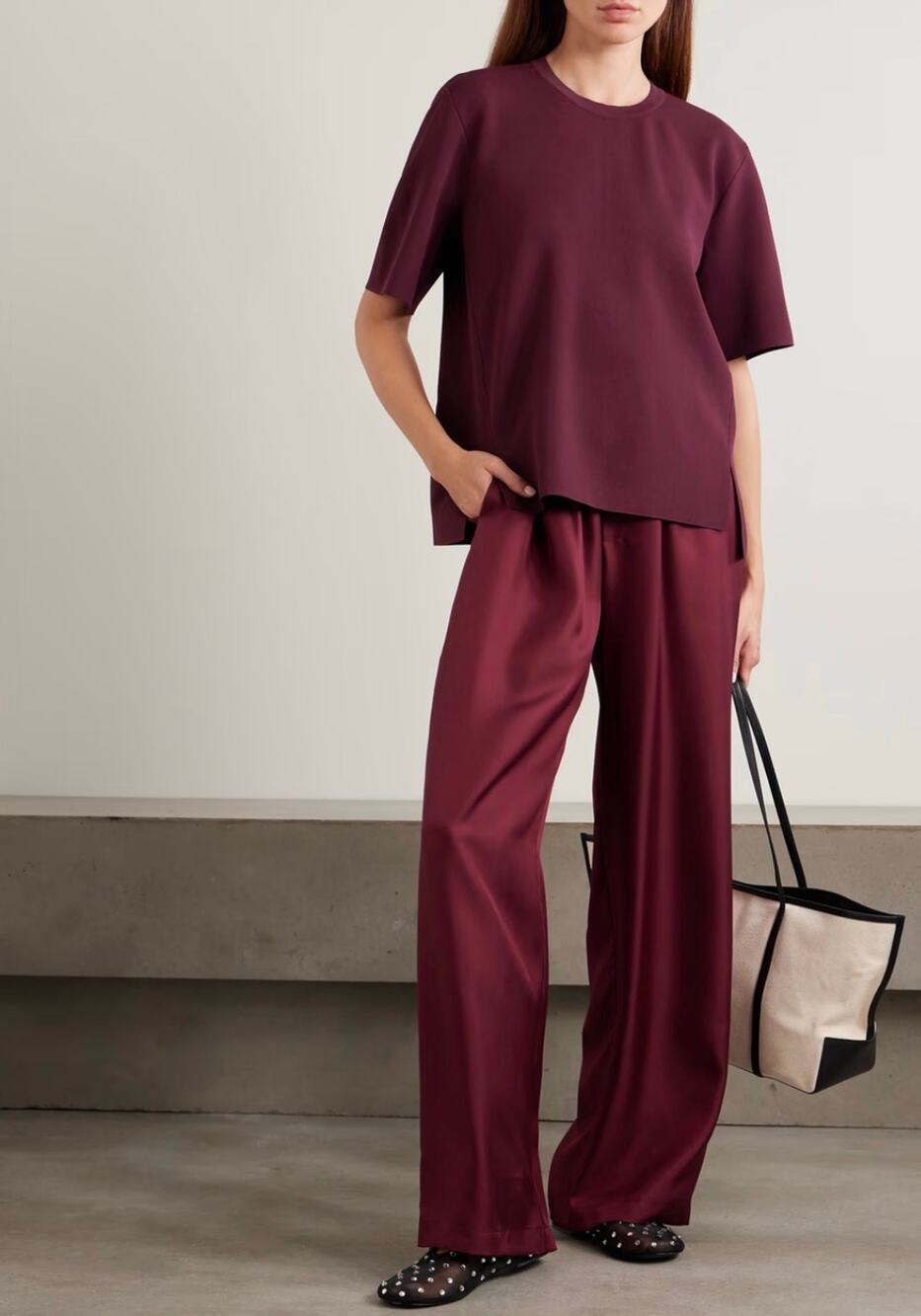 Stella McCartney  Iconic Compact Knit Top in Bordeaux XS